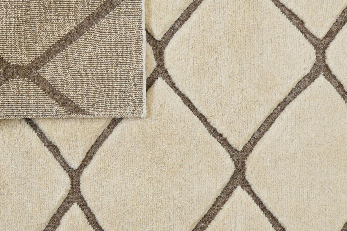 GABBEH-TEPPICH handgeknüpft Beige 190/148 cm Schurwolle - Beige, Textil (148/190cm) - Looma