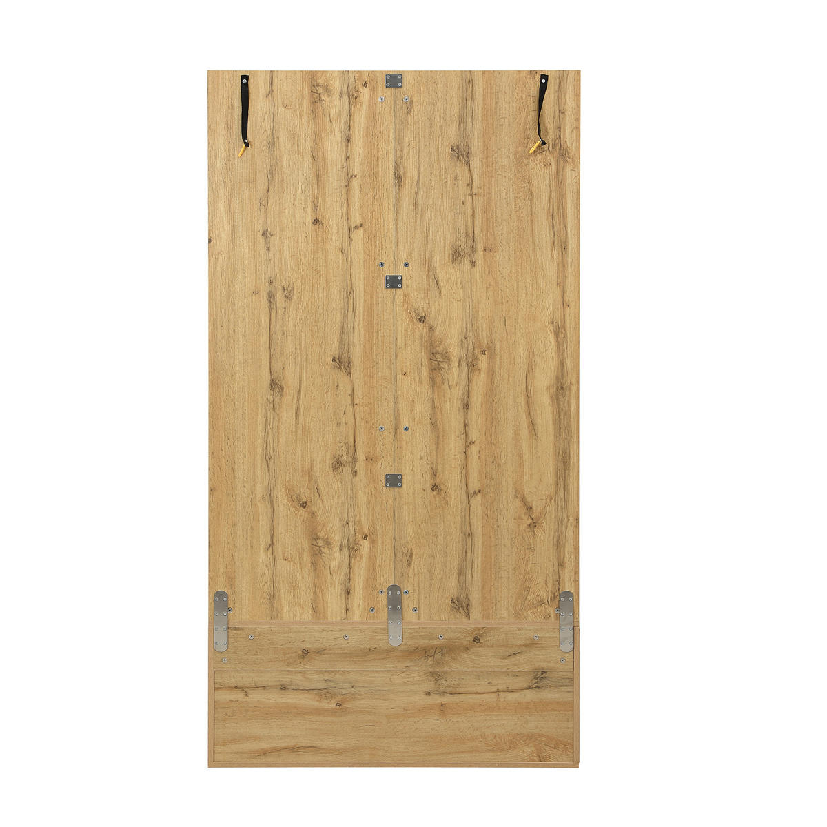 GARDEROBEN-SET 100 cm Schwarz & Natur – Kompaktgarderobe mit Spiegel, Schuhbank & versteckter Kleiderstange - Naturfarben, Holzwerkstoff (100/191/38cm) - Urban Meuble