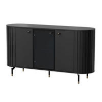 SIDEBOARD Zante Schwarz 150 cm - Goldfarben/Schwarz, Holzwerkstoff/Metall (150/81/40cm) - Selsey