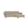 ECKSOFA Mira Beige Samt-Stoff - Beige/Schwarz, Textil/Metall (260/168cm) - S-Style Möbel
