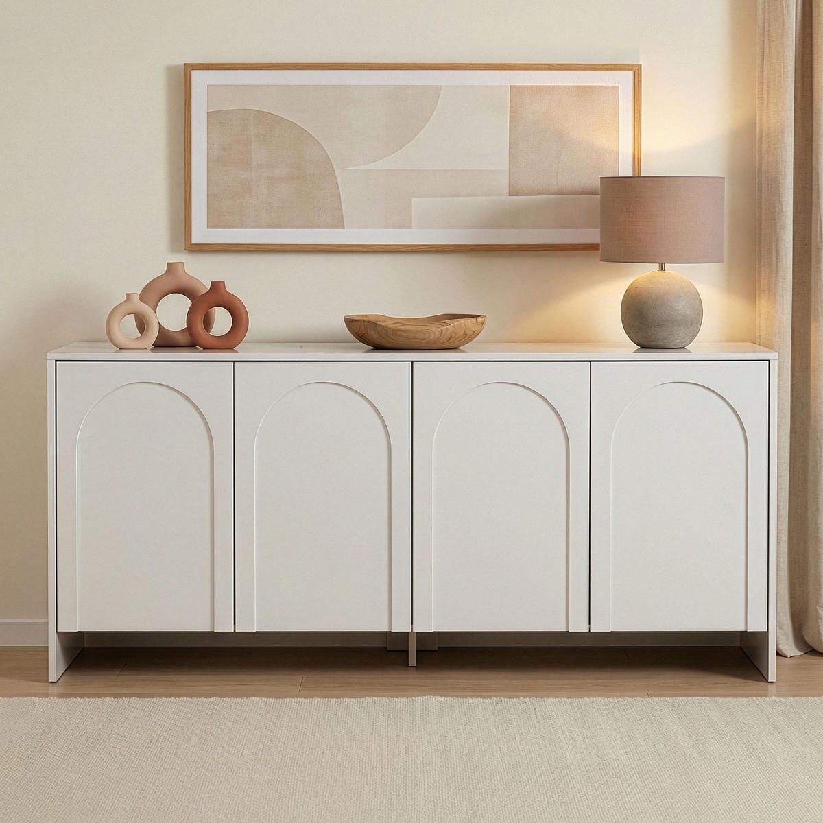 BUFFETSCHRANK arlen weiss - Weiß, Holz (180/80/45cm) - Habitat Garten