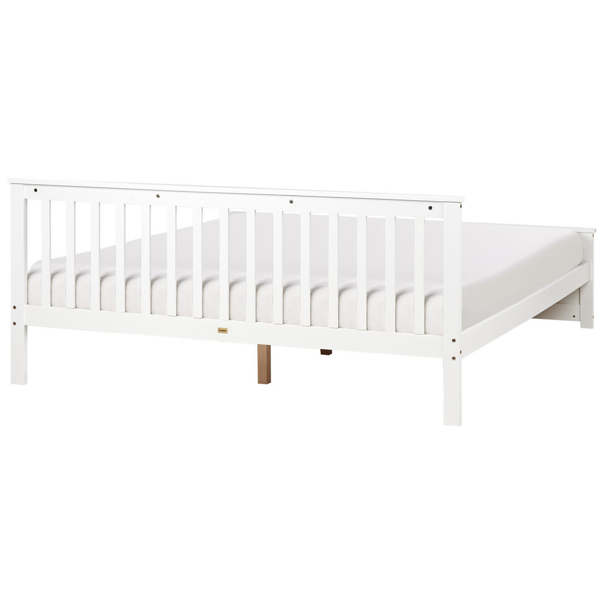 BETT mit Lattenrost 180x200 cm Weiß Olendon - Weiß, Holz (180/200cm) - Beliani