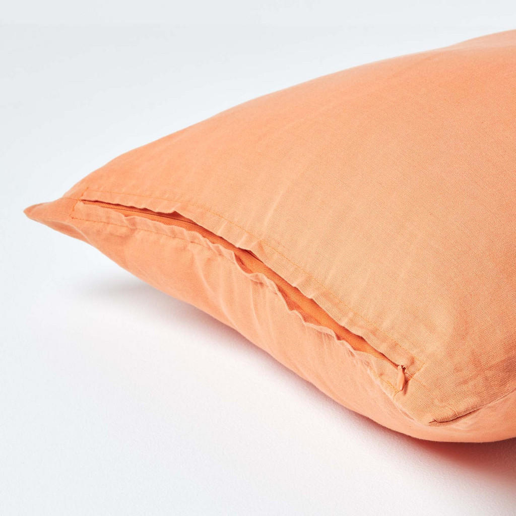 Thumbnail - Homescapes Kissenbezug, Orange, Textil, Quadratisch, 80x80 cm, Oeko-Tex®, Schlaftextilien, Bettwäsche