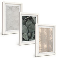 BILDER SET 3er Set - 20x30 cm Weißer Rahmen - Sommerliche tropische Texturen - Weiß, Kunststoff (20/30cm) - TULUP