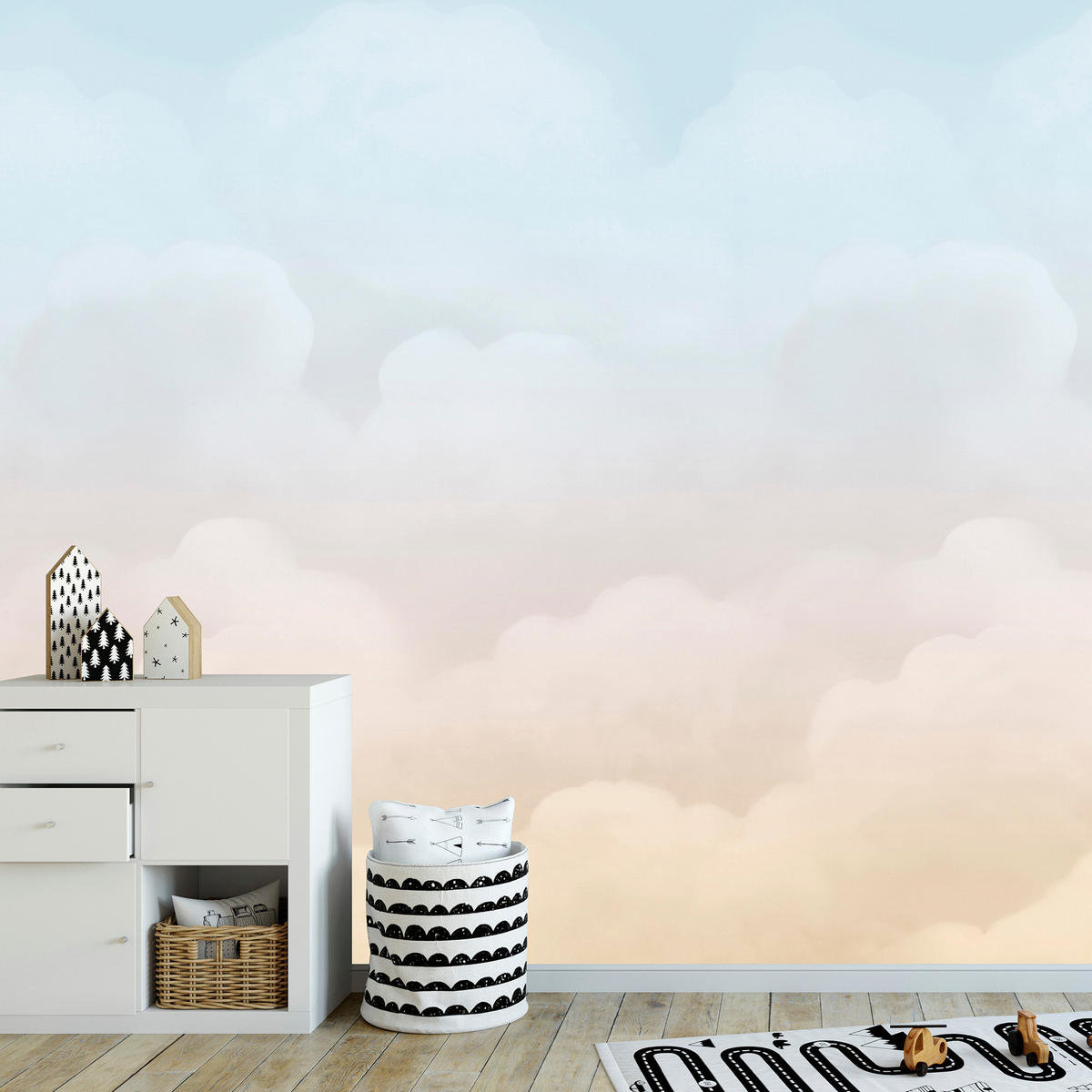 FOTOTAPETE In the Clouds 280x159cm - Blau, Papier/Kunststoff (159/1cm) - Sublime