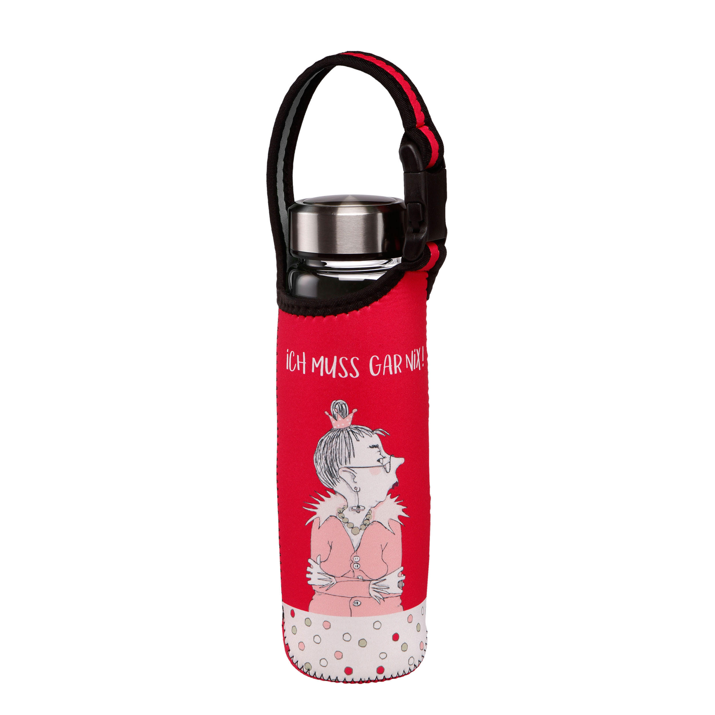 TRINKFLASCHE Barbara Freundlieb - Ich muss gar nichts, Glas-Kombi, Bunt, 700 ml - Multicolor, Glas (0.7L) - Goebel