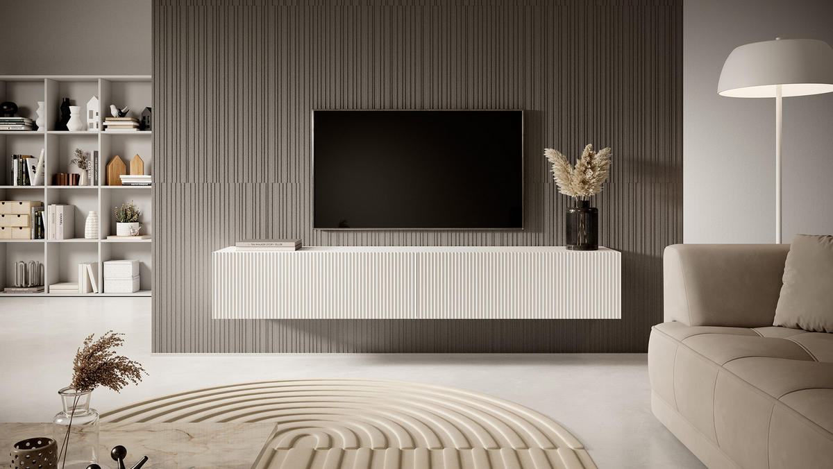 TV-HÄNGEBOARD Veldio Weiß 175 cm - Weiß, Holzwerkstoff (175/28.5/31.6cm) - Selsey