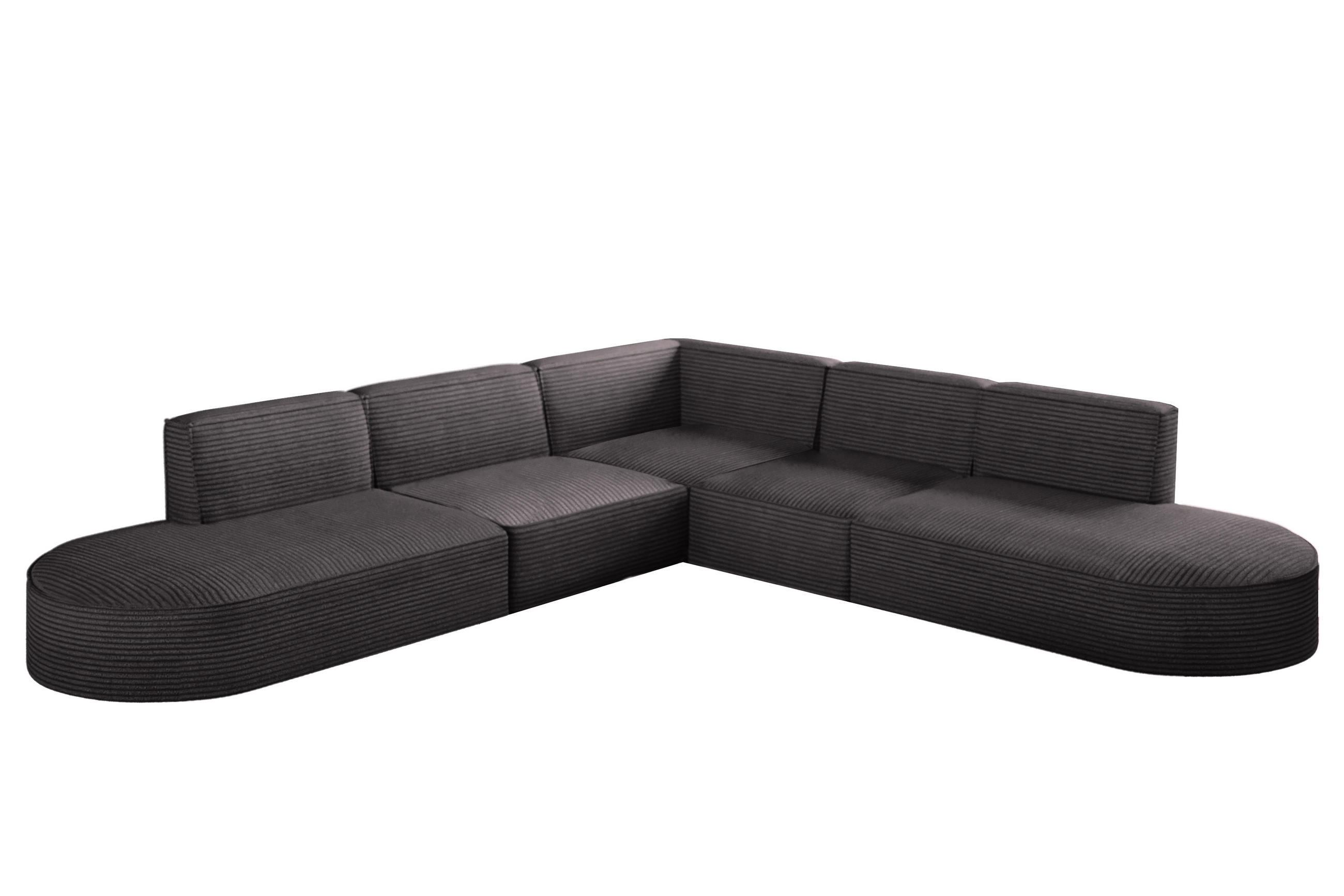 ECKSOFA Designer Corner MODENA stoff Poso, viele Farben Dunkelgrau - Dunkelgrau, Holzwerkstoff (285/285cm) - Kaiser Möbel