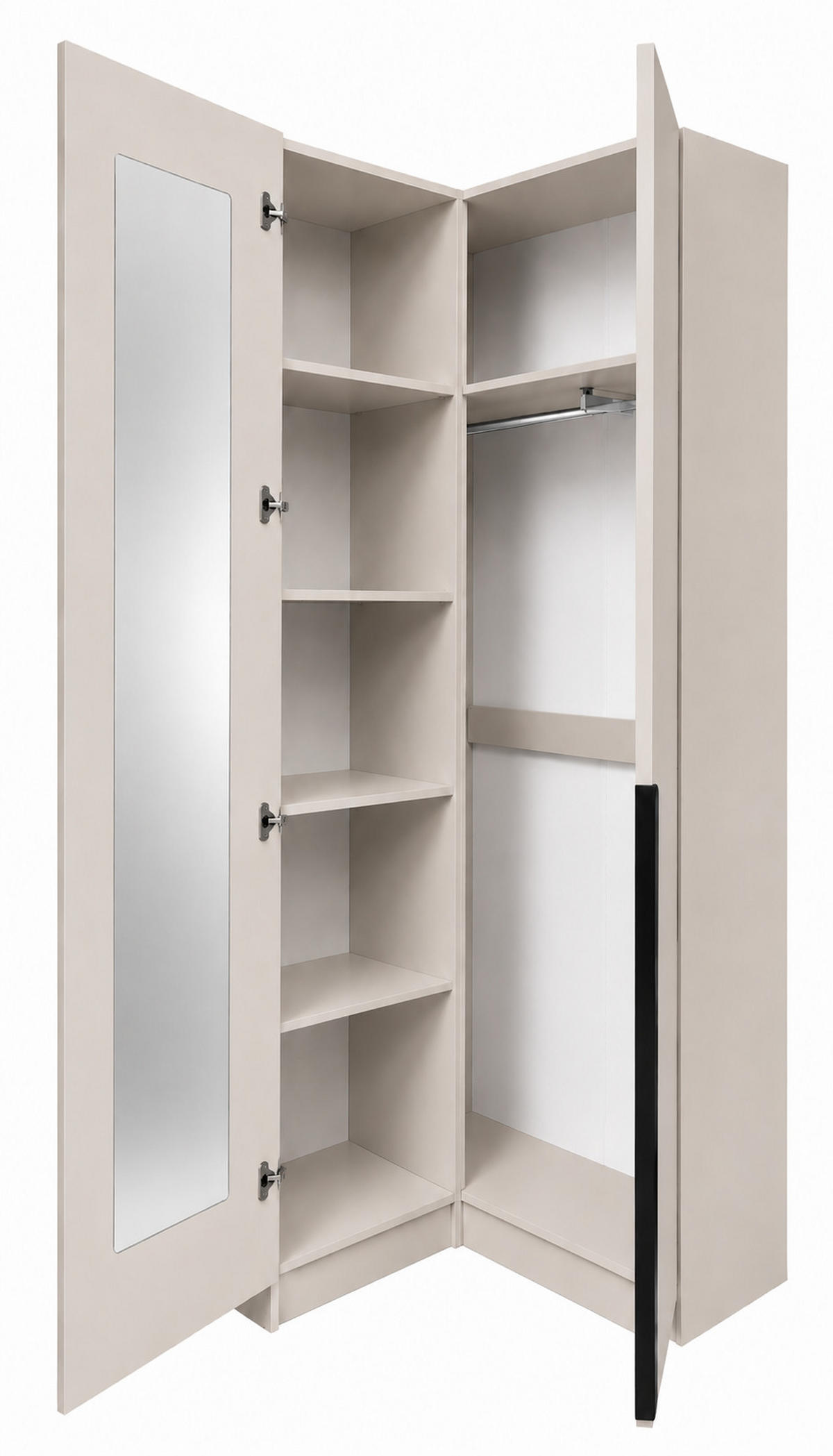 ECKKLEIDERSCHRANK Riva 100 cm - Kaschmir - Kaschmir, Holzwerkstoff (100/215/42cm) - BM-Möbel