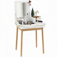 SCHMINKTISCH DE-18312 klappbarer Spiegel, 2 Schubladen, kompakt Weiß - Weiß, Holzwerkstoff (50/85.5/60cm) - ComfortXL