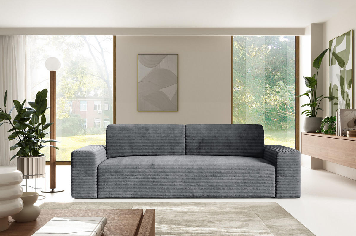 SCHLAFSOFA mit Bettkasten Grau - Schwarz/Grau, Holz/Holzwerkstoff (260/70/102cm) - Furnisell
