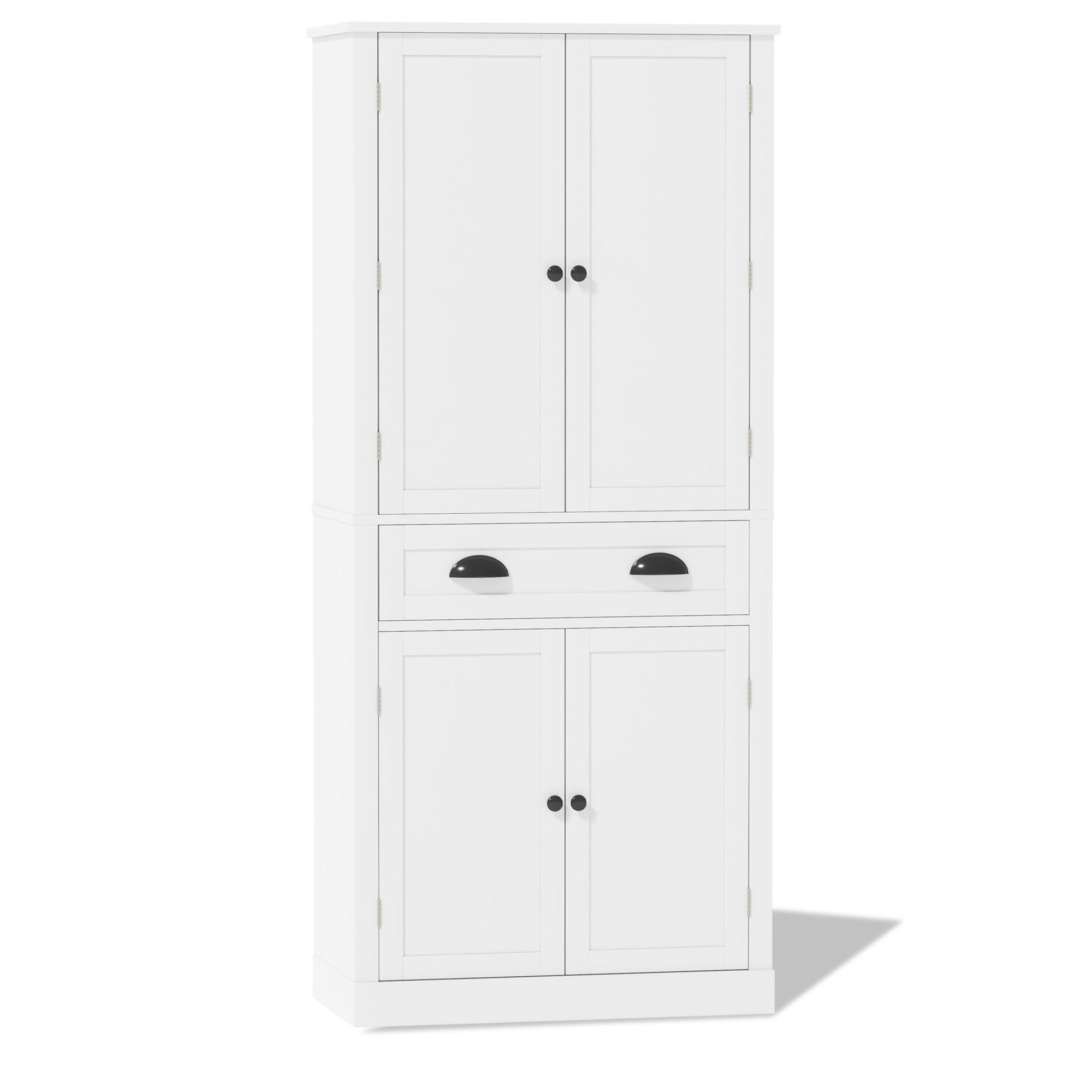 KÜCHENBUFFET mit 4 Türen, 1 Schubladen und verstellbaren Einlegeböden, 80 x 40 x 182 cm, Weiß, MDF - Weiß, Holzwerkstoff (80/182/40cm) - SONNENH