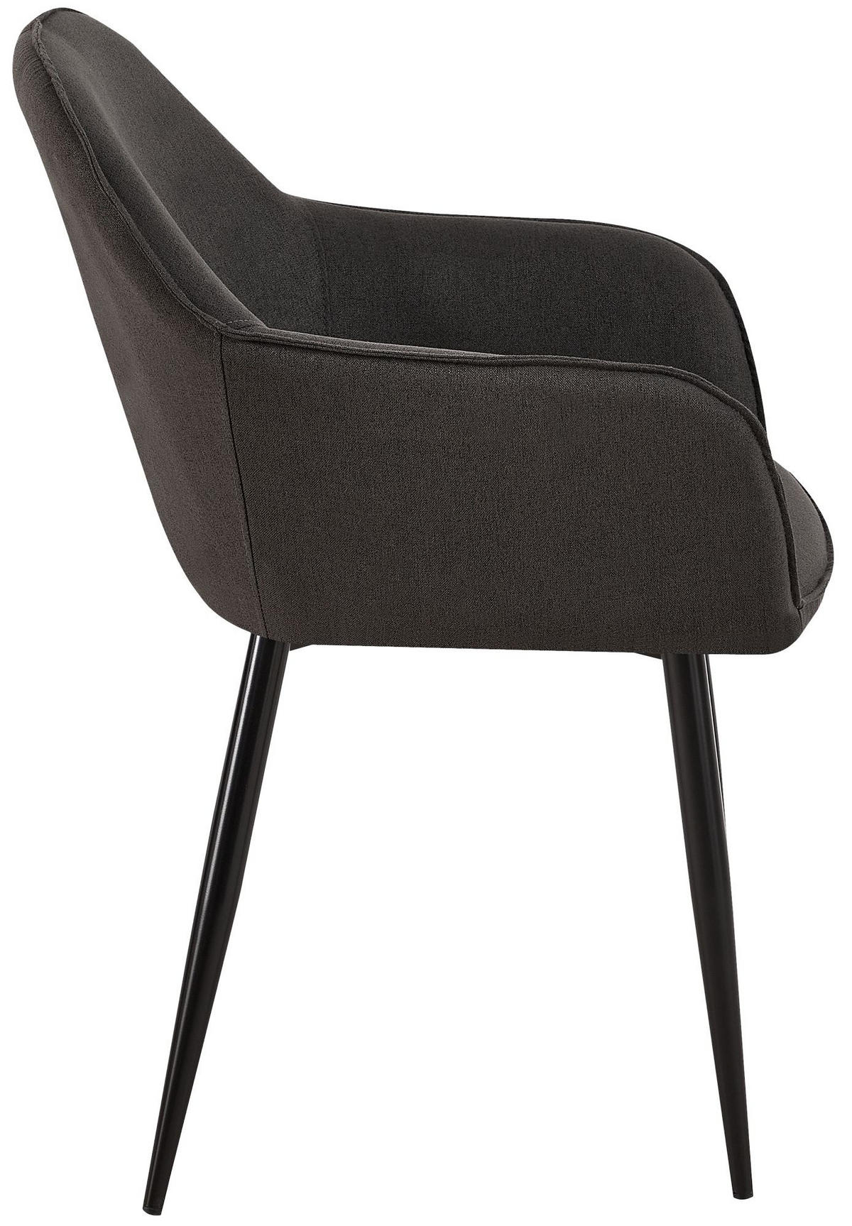 WOHNZIMMERSTUHL 2er Set Stoff schwarz - Schwarz, Textil/Metall (60/84/60cm) - CLP