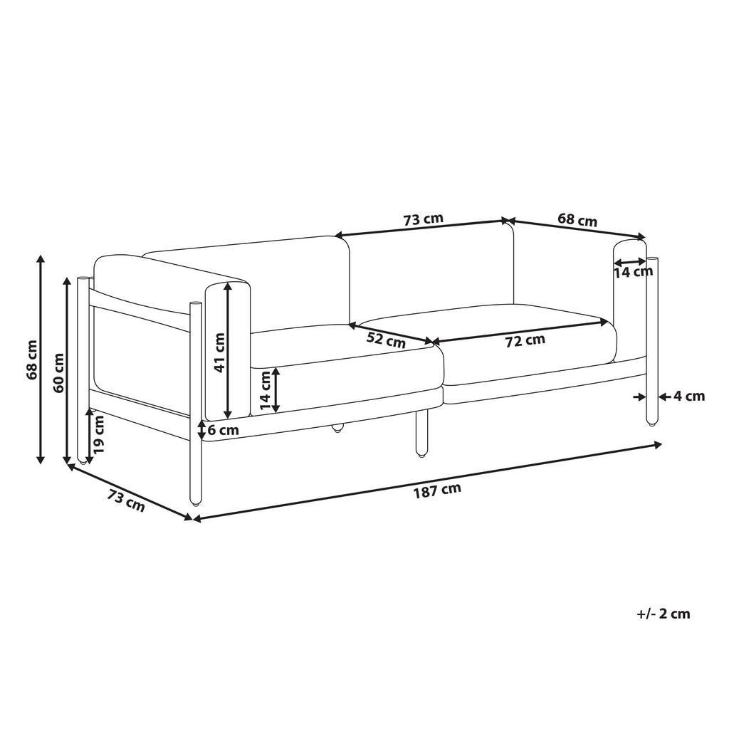 Thumbnail - Beliani Gartensofa, Beige, Kunststoff, 187x68x73 cm, Loungemöbel, Gartensofas