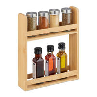 GEWÜRZREGAL - Hellbraun/Naturfarben, Holz (25.5/30.5/6.5cm) - Relaxdays