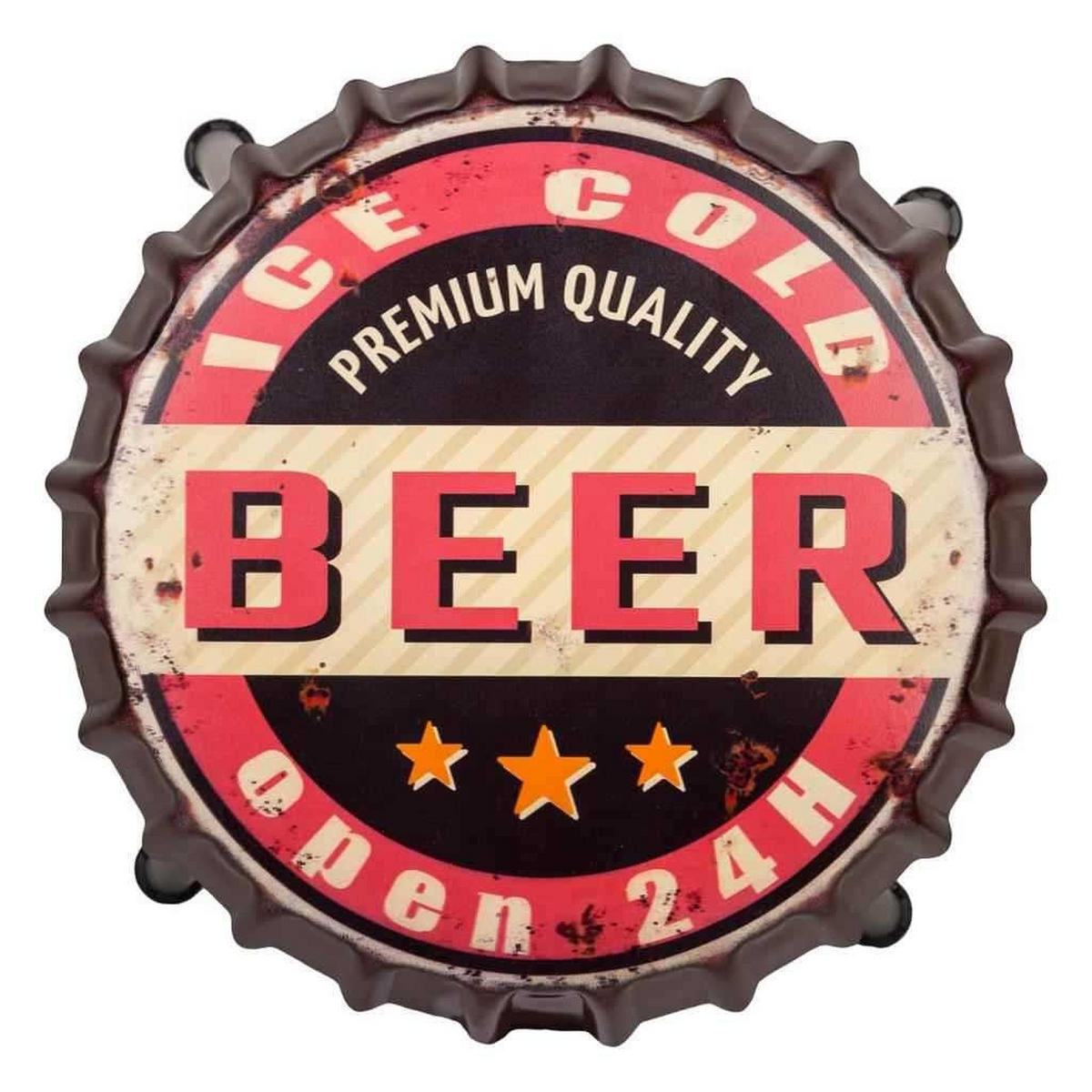 HOCKER aus Metall, rot, 35x46cm - Rot, Metall (35/46/35cm) - Wanderlust