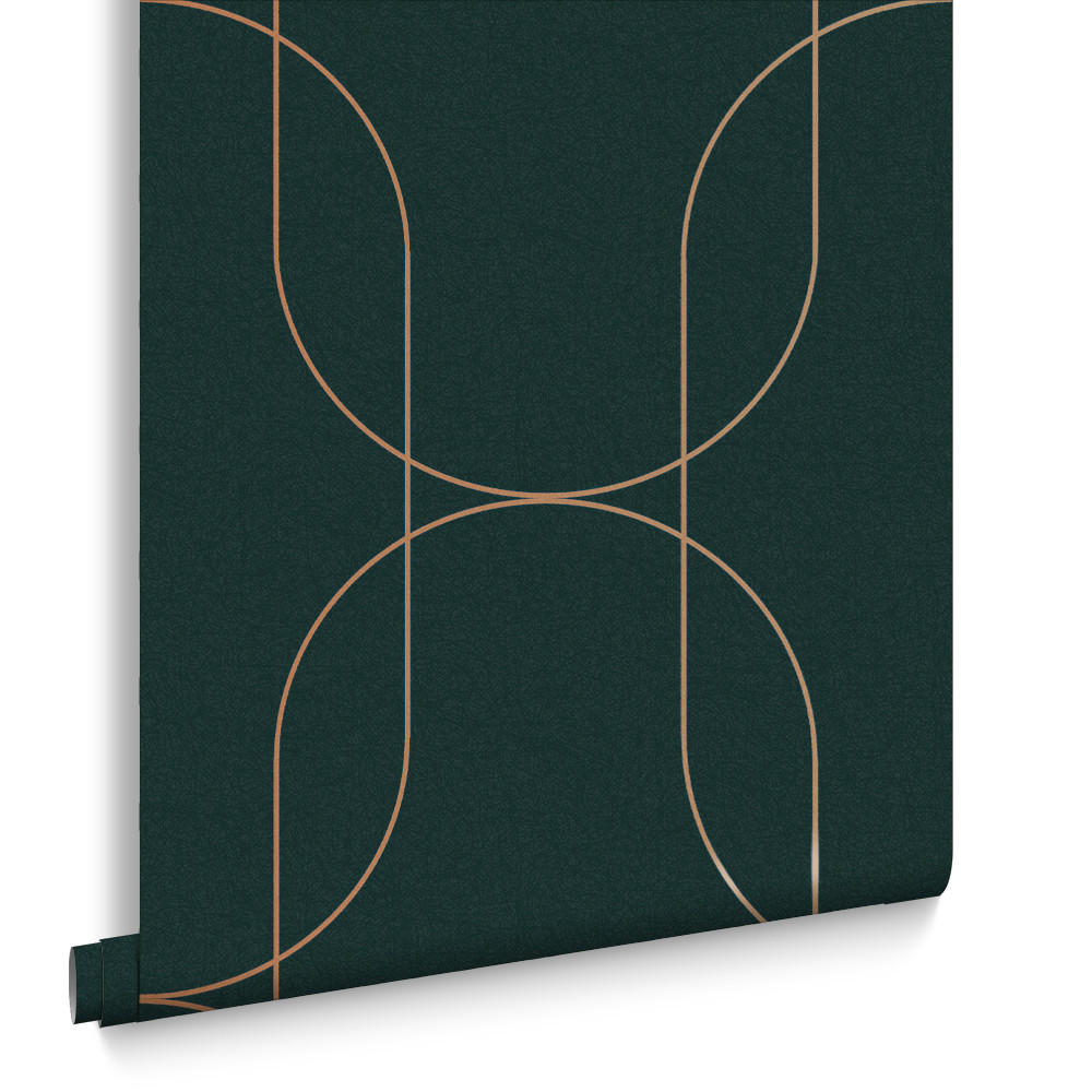 Graham & Brown Vliestapete Grün, Kupfer 53x1000 cm