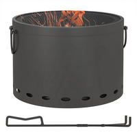 FEUERSCHALE, Metall, Dunkelgrau - Dunkelgrau, Metall (38/27/38cm) - Outsunny