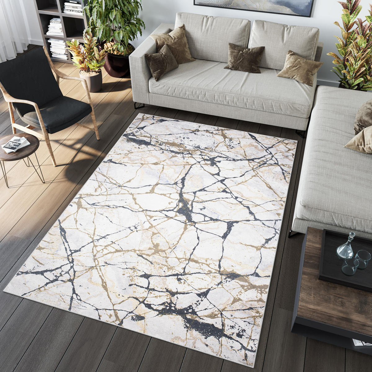 TEPPICH TOSCANA Creme 140/200 cm - Creme, Textil (140/200cm) - Tapiso