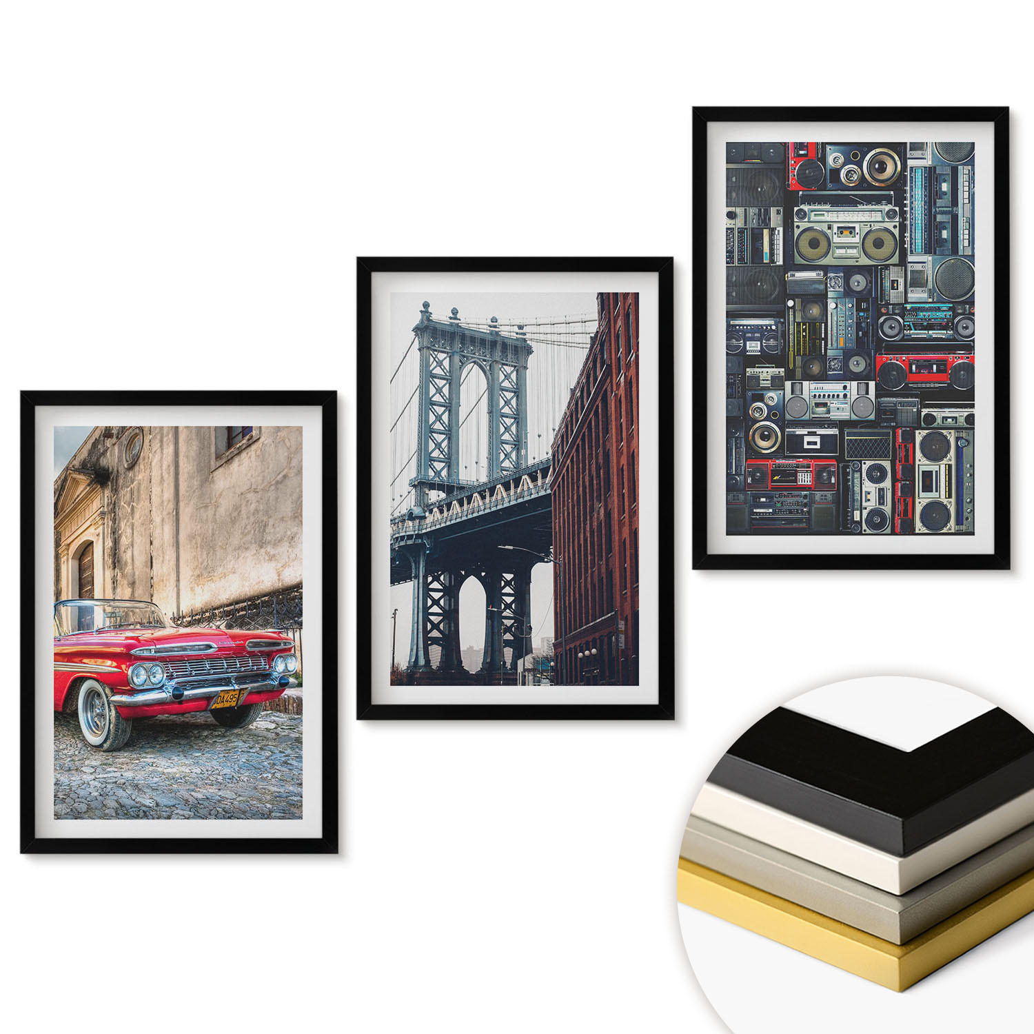 ArtPrintCave Wandbilder Schwarz 40x60 cm