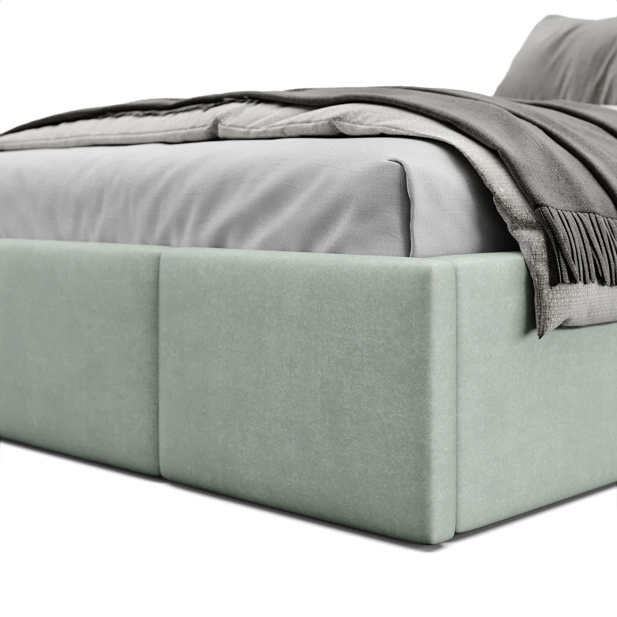 POLSTERBETT für Schlafzimmer Bett mit Stauraum Mint 120x200cm - Mintgrün, Holzwerkstoff/Textil (120/200cm) - Muralo