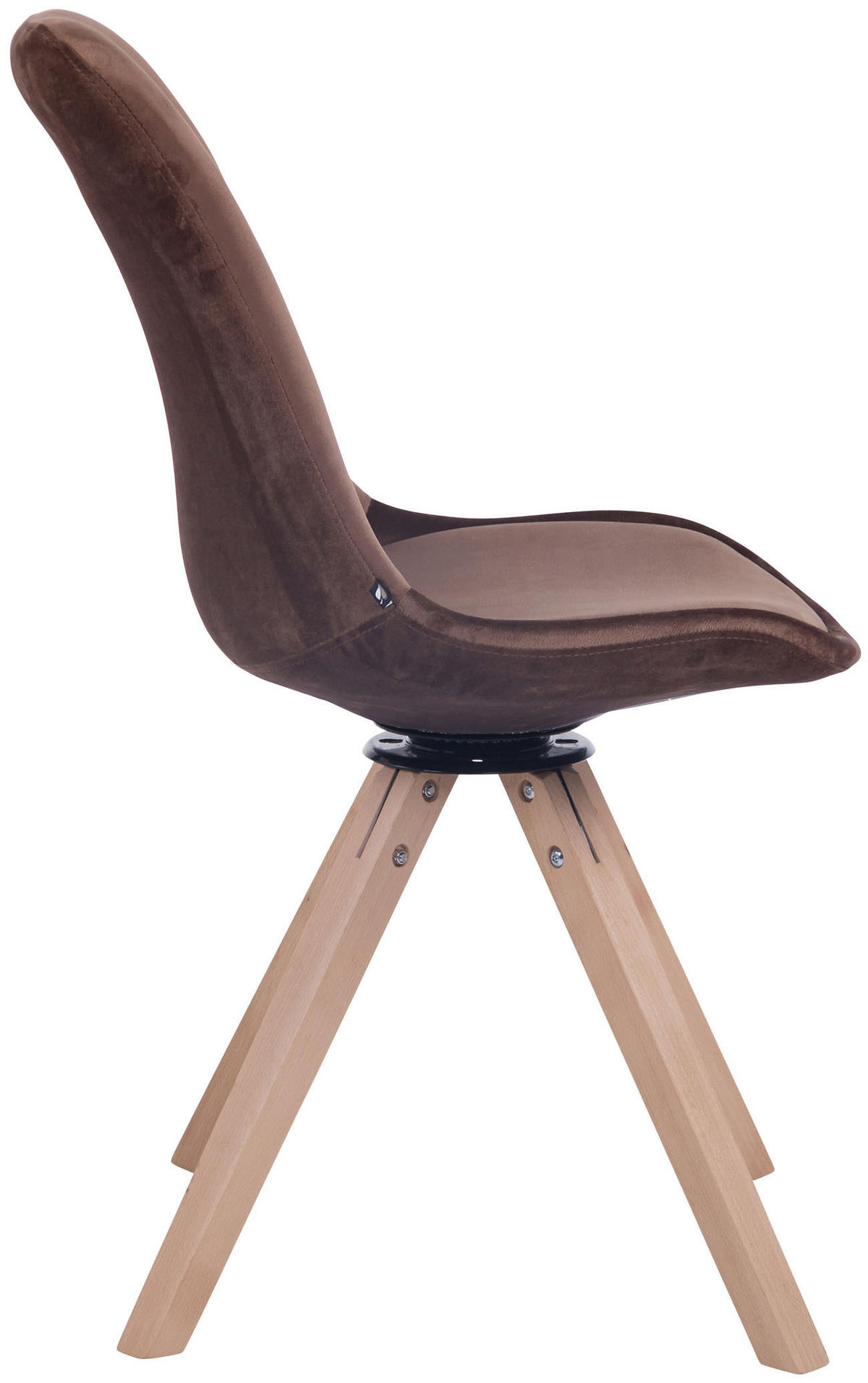 ESSZIMMERSTUHL Troll Samt, Gestell Buchenholz Square Natura Braun - Braun/Naturfarben, Holz/Buchenholz (48/84/56cm) - TPFLiving