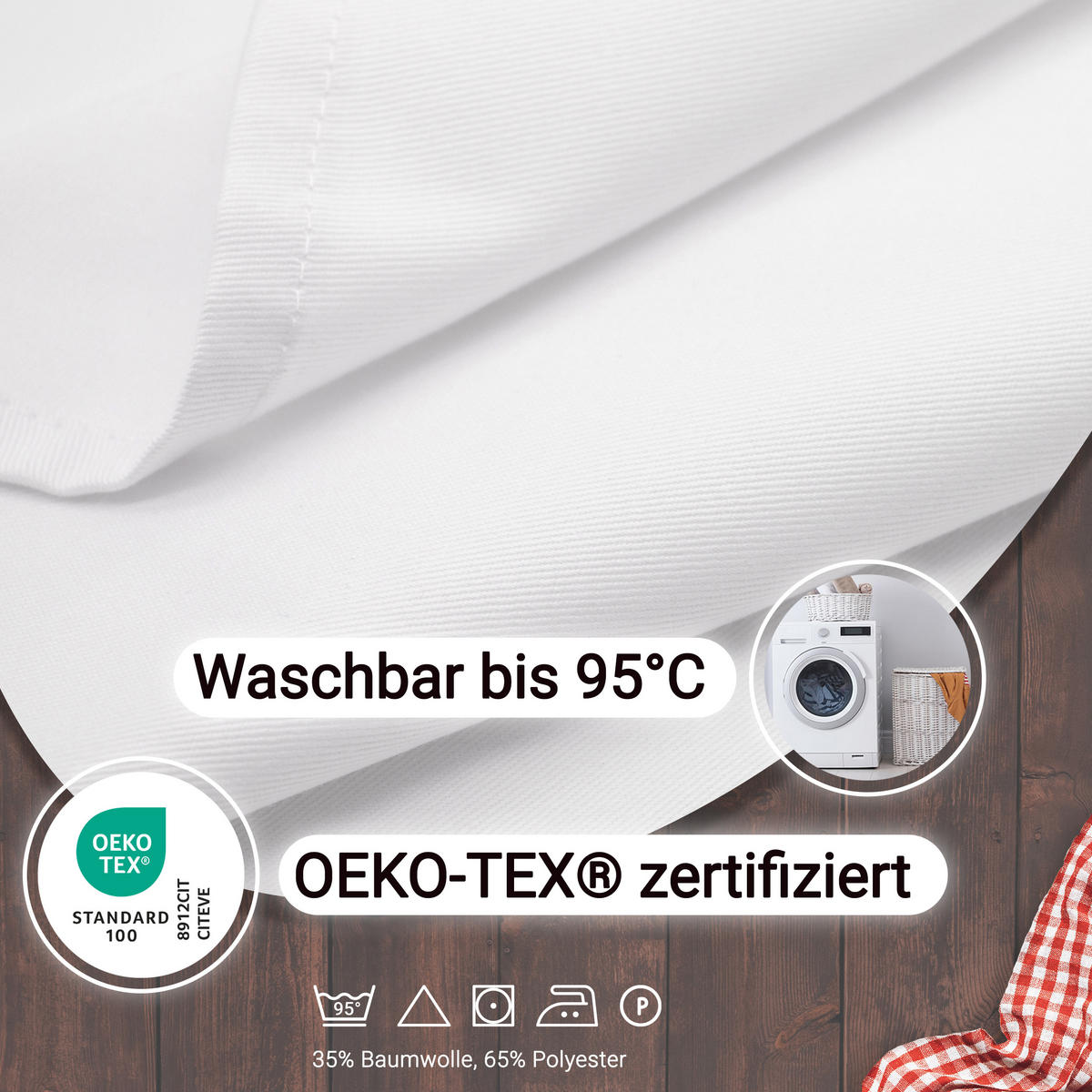 SCHÜRZE , Einheitsgröße, 65% Polyester, 35% Baumwolle, Weiß - Weiß, Textil (95/100cm) - Zollner