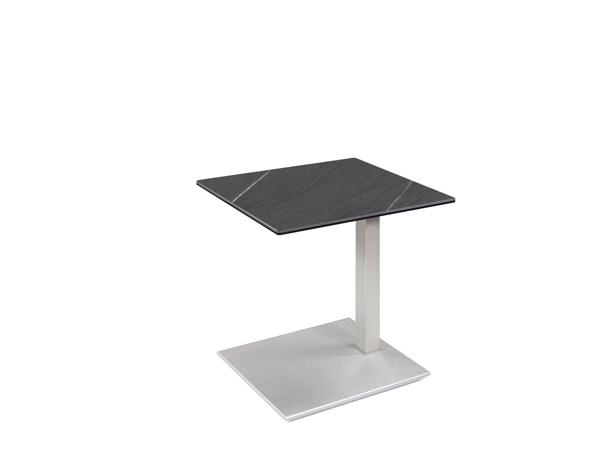 BEISTELLTISCH Channa 55x47x54 höhenverstellbar Perlsilber/Marmara Nero - Grau, Keramik (55/47/54cm) - 58aufmkessel