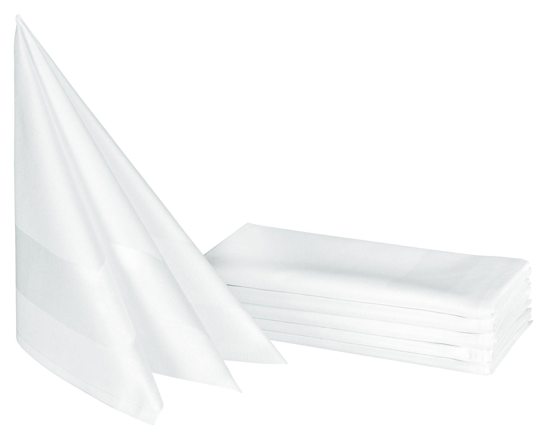 STOFFSERVIETTEN, 6er-Set, 50x50 cm, 100% Baumwolle, Weiß - Weiß, Textil (50/50cm) - Zollner