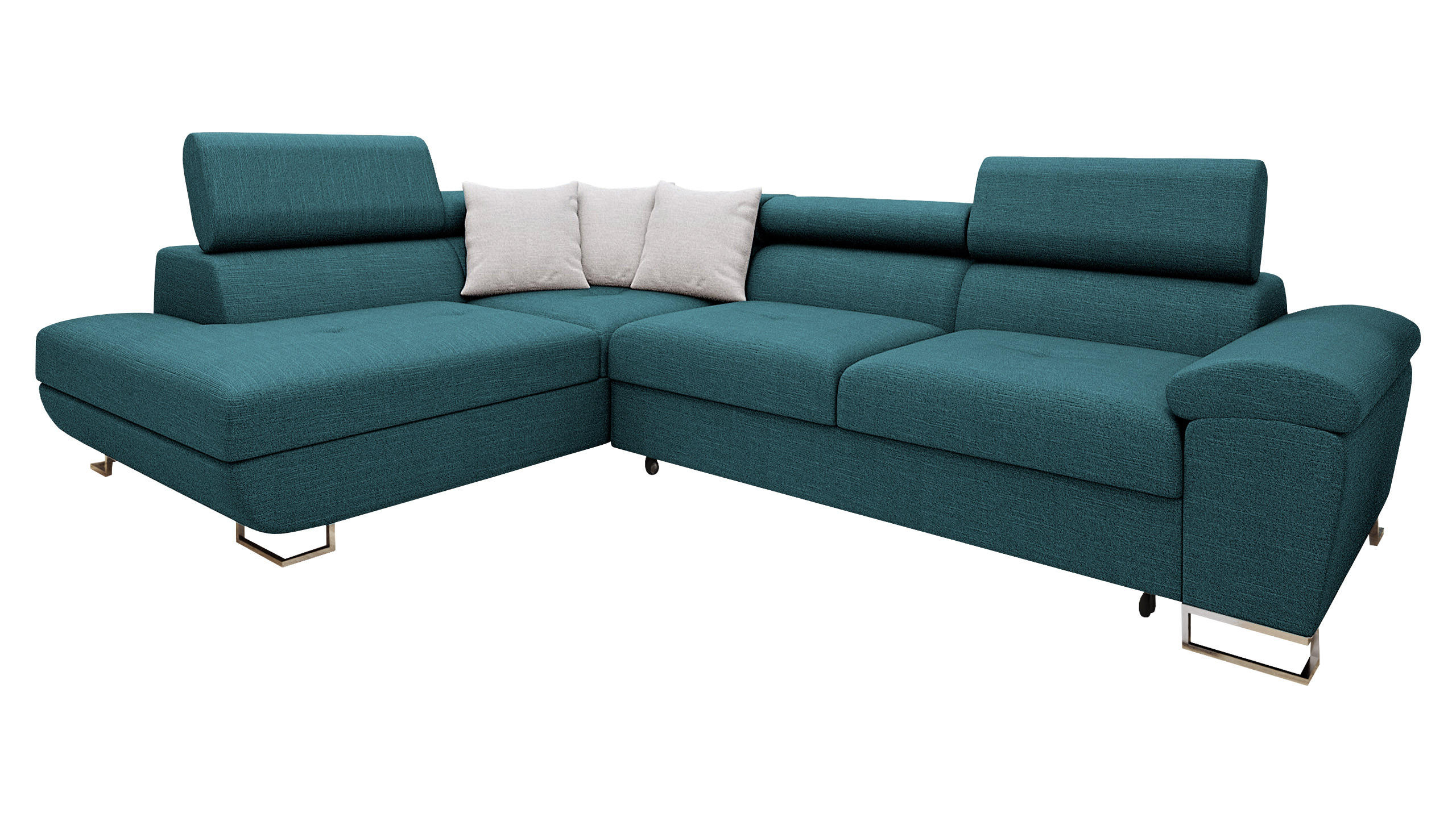ECKSOFA Cotere Premium, Seite: Links - Türkis, Holz/Textil (270/202cm) - MIRJAN24