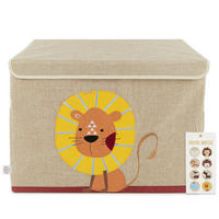 AUFBEWAHRUNGSBOX mit Deckel 65L, faltbar - Beige/Gelb, Textil (51/36cm) - Bieco Spielwaren