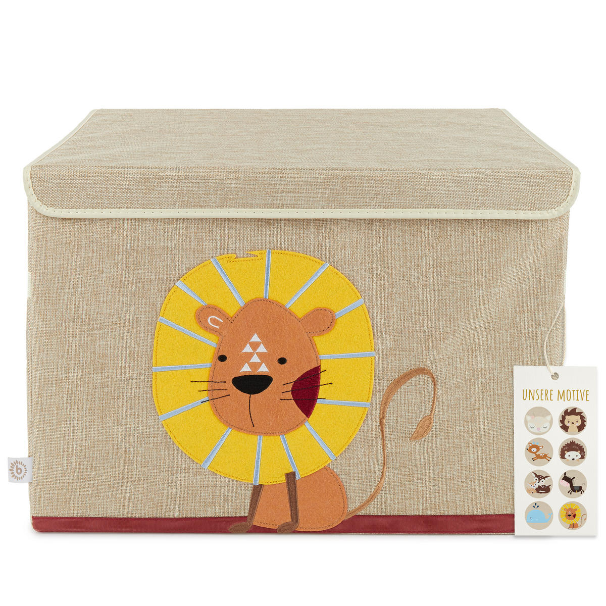 AUFBEWAHRUNGSBOX mit Deckel 65L, faltbar - Beige/Gelb, Textil (51/36cm) - Bieco Spielwaren