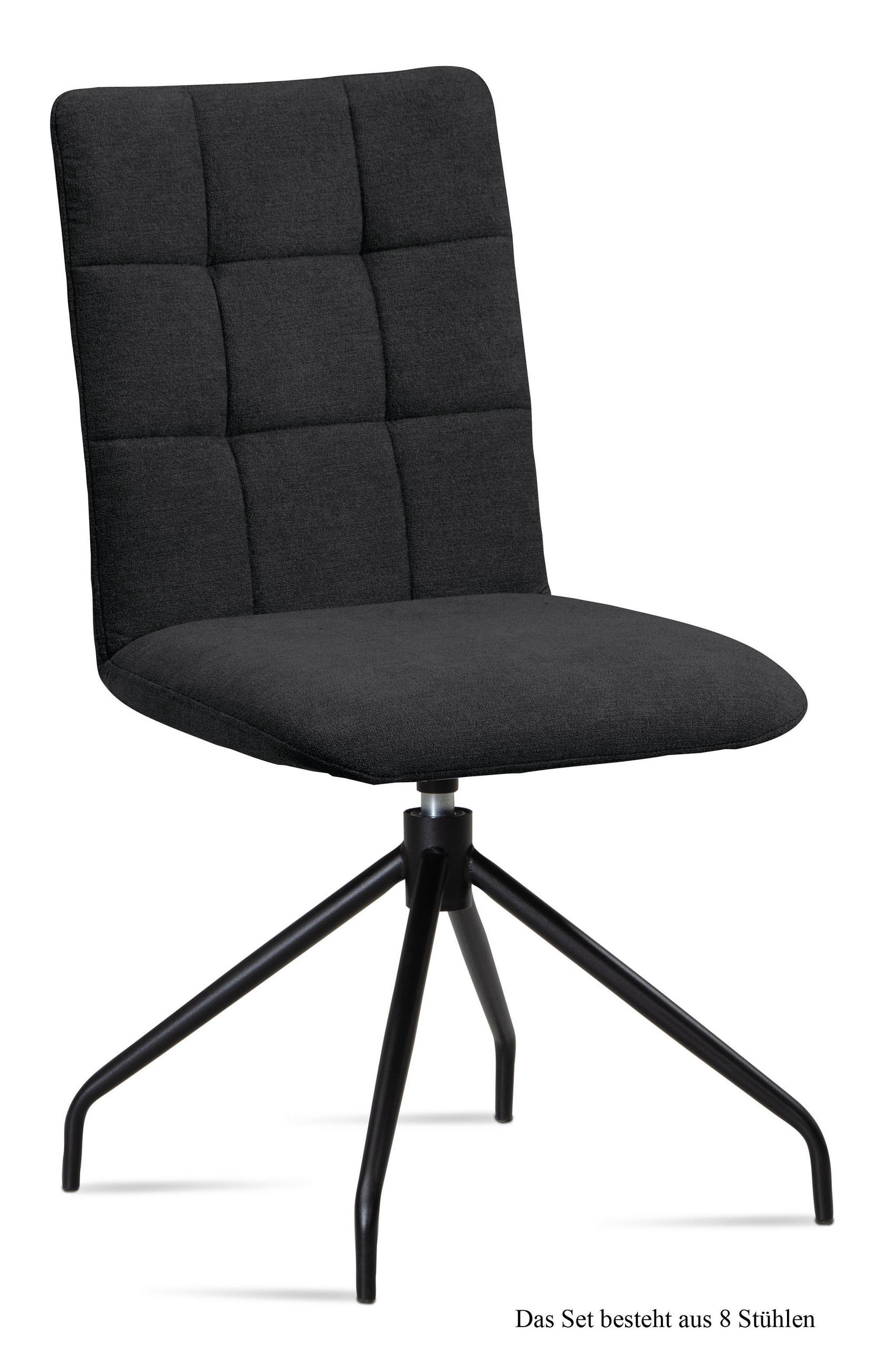 ESSZIMMERSTUHL drehbar (8er-Set) Dolley 47x91x60 Schwarz/Anthrazit - Anthrazit/Schwarz, Kunststoff (60/91/47cm) - 58aufmkessel