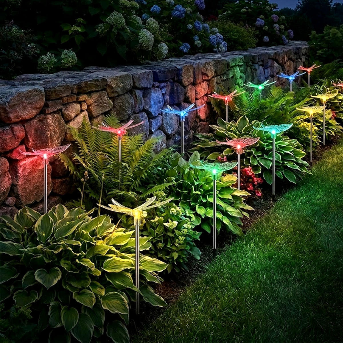 LED AUSSENLEUCHTE Klar Kunststoff 12er Set - Klar, Kunststoff (6/7/42cm) - Globo Lighting
