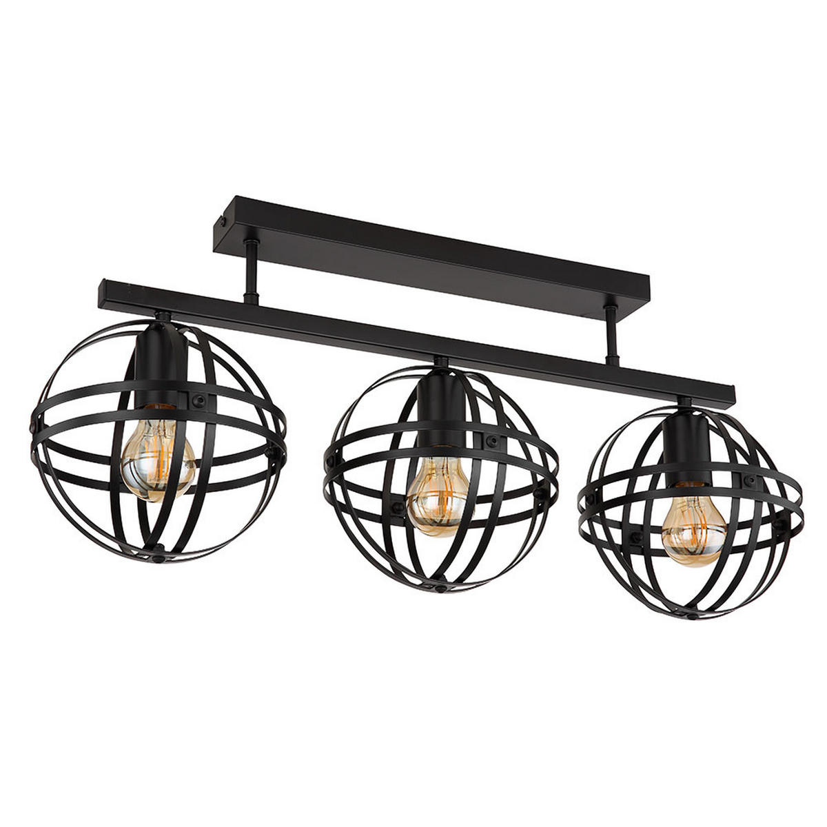 LED DECKENLEUCHTE schwarz Kugel-Form - Schwarz, Metall (70/20/32cm) - Globo Lighting