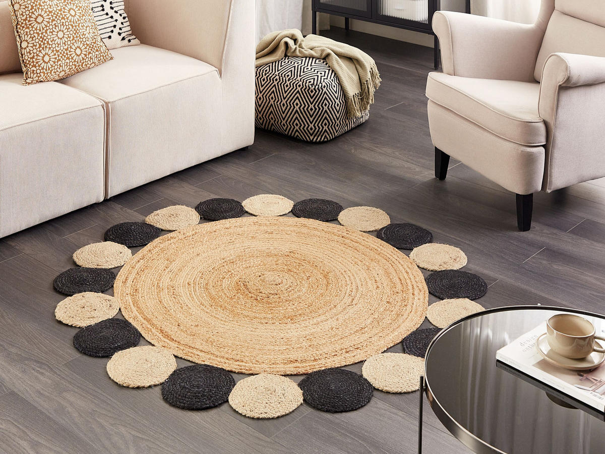 KURZFLOR-TEPPICH Vostan 140/140 cm - Naturfarben, Naturmaterialen (140/140cm) - Beliani