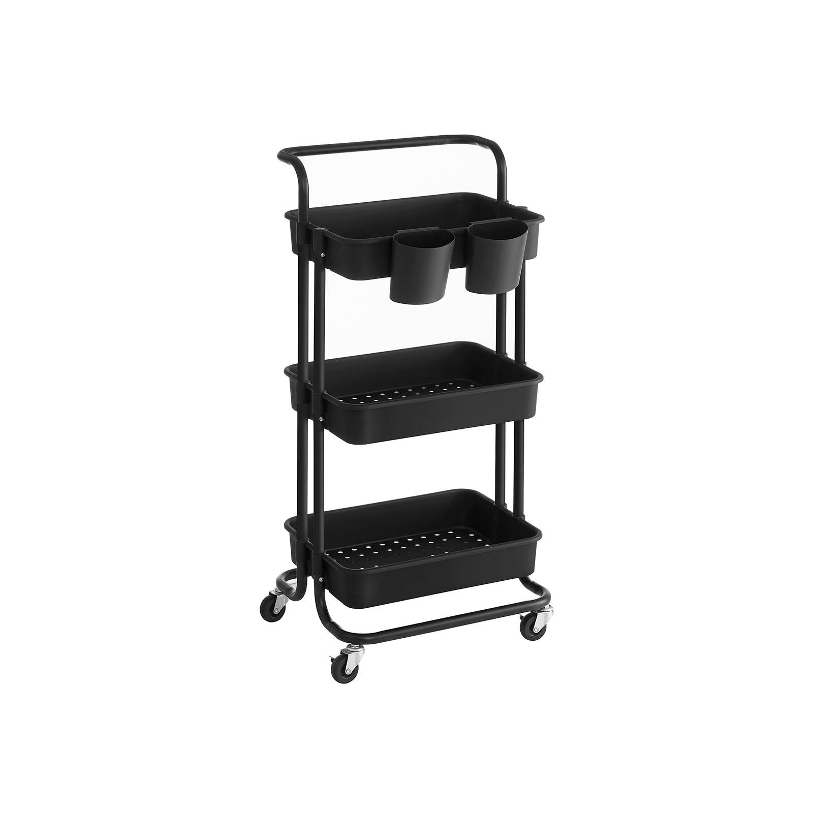Hansiro Rollwagen Schwarz 33.5x87x41.6 cm