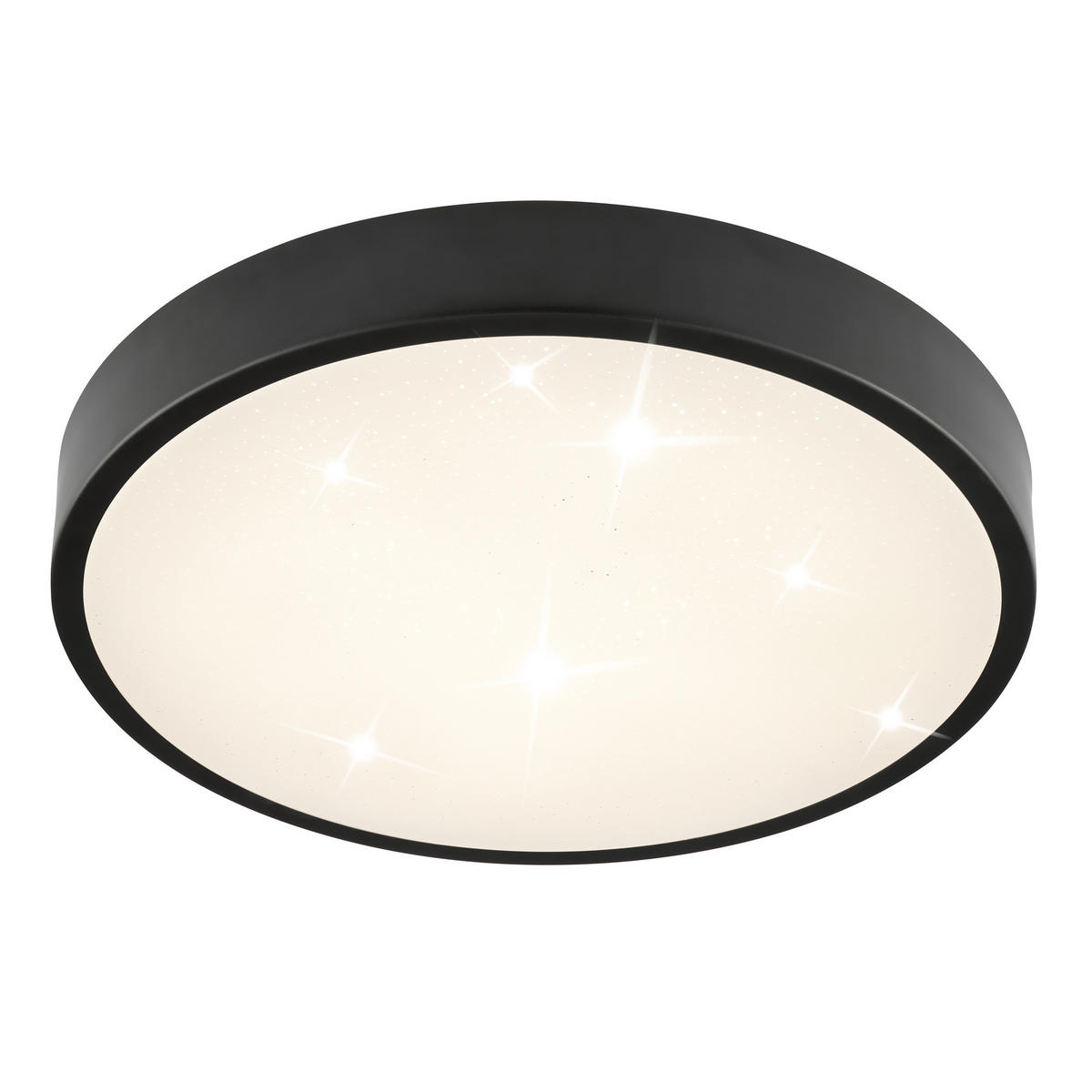 LED DECKENLEUCHTE Slimline Starry Schwarz/Weiß 39/39/6,5 cm - Multicolor, Metall (39/39/6.5cm) - Brilliant