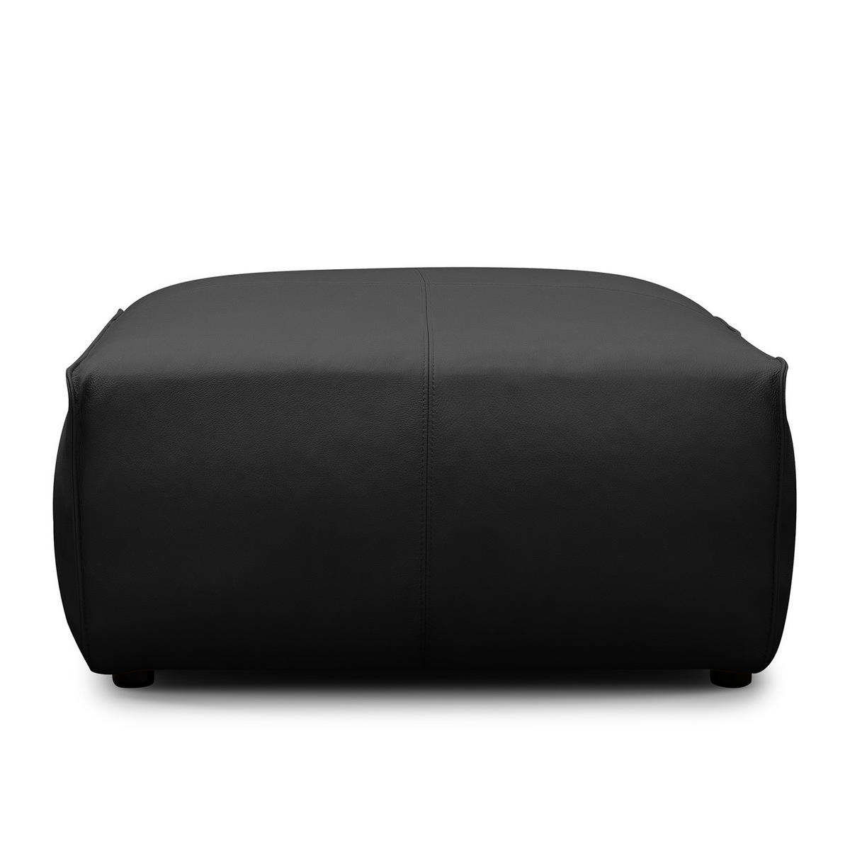 POLSTERHOCKER - Schwarz, Leder/Kunststoff (81/38/100cm) - home24