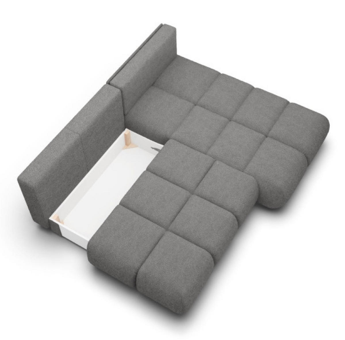 ECKSOFA Grau MILA Ausziehbar Rechts - Grau, Textil (177/230cm) - Sepro Meble