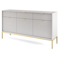 KOMMODE Kioto KSZ154 in Grau - Goldfarben/Grau, Holzwerkstoff/Metall (154/83/39cm) - Ravio