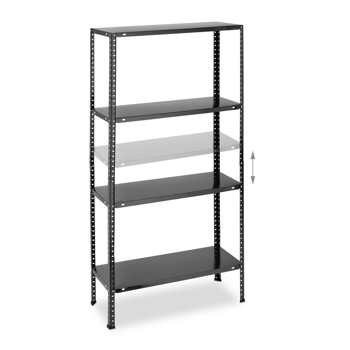 2XSCHWERLASTREGAL - Schwarz, Kunststoff/Metall (75.5/147.5/30.5cm) - Relaxdays