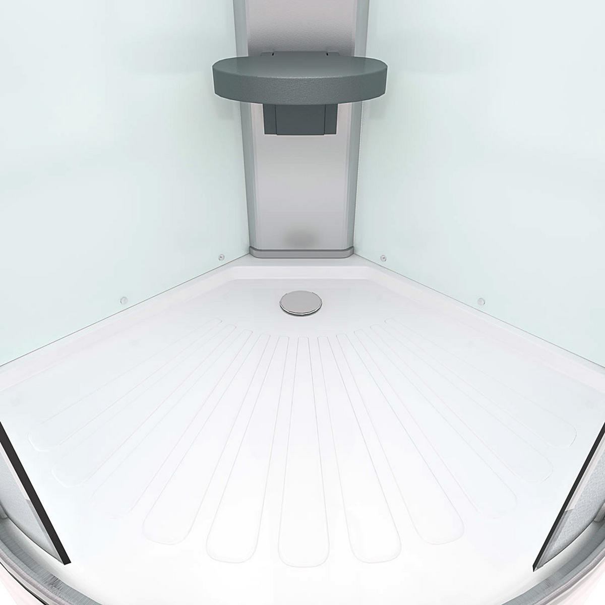 DUSCHE Fertigdusche D10-20M1-EC Weiß 100x100 - Weiß, Glas/Kunststoff (100/100/215cm) - AcquaVapore by Sandra Jentho