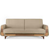 3-SITZER-SCHLAFSOFA GUSTAVO mit Armlehnen, hellbeige - Beige/Braun, Holz/Holzwerkstoff (230/98/98cm) - KONSIMO®