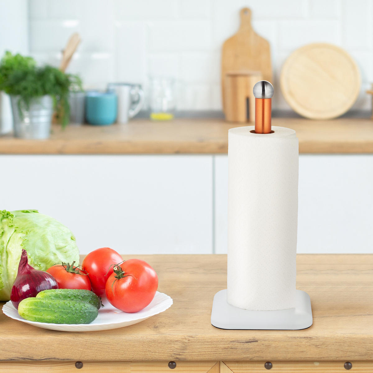KÜCHENROLLENHALTER - Multicolor, Metall (15/36/15cm) - Relaxdays