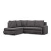 ECKSOFA LINKS MIT SCHLAFFUNKTION FORESTA, Cord - Dunkelgrau - Dunkelgrau, Textil (230/200cm) - Mebligo