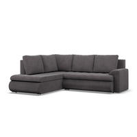 ECKSOFA LINKS MIT SCHLAFFUNKTION FORESTA, Cord - Dunkelgrau - Dunkelgrau, Textil (230/200cm) - Mebligo