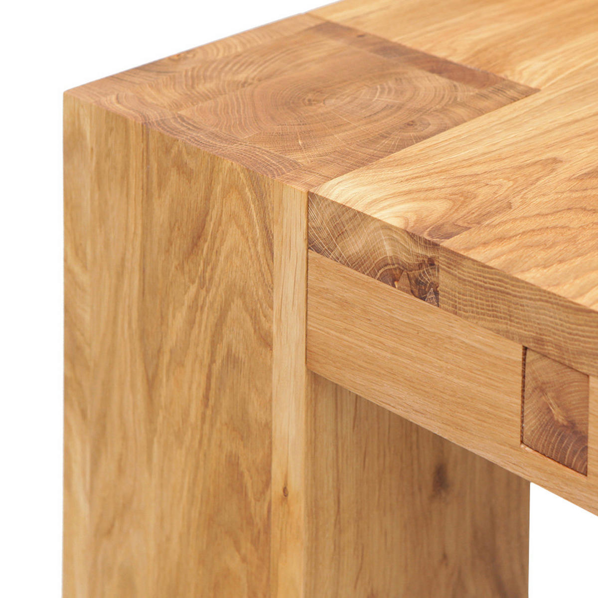 ESSTISCH - Eiche massiv - Eichefarben, Holz (100/140/75cm) - home24