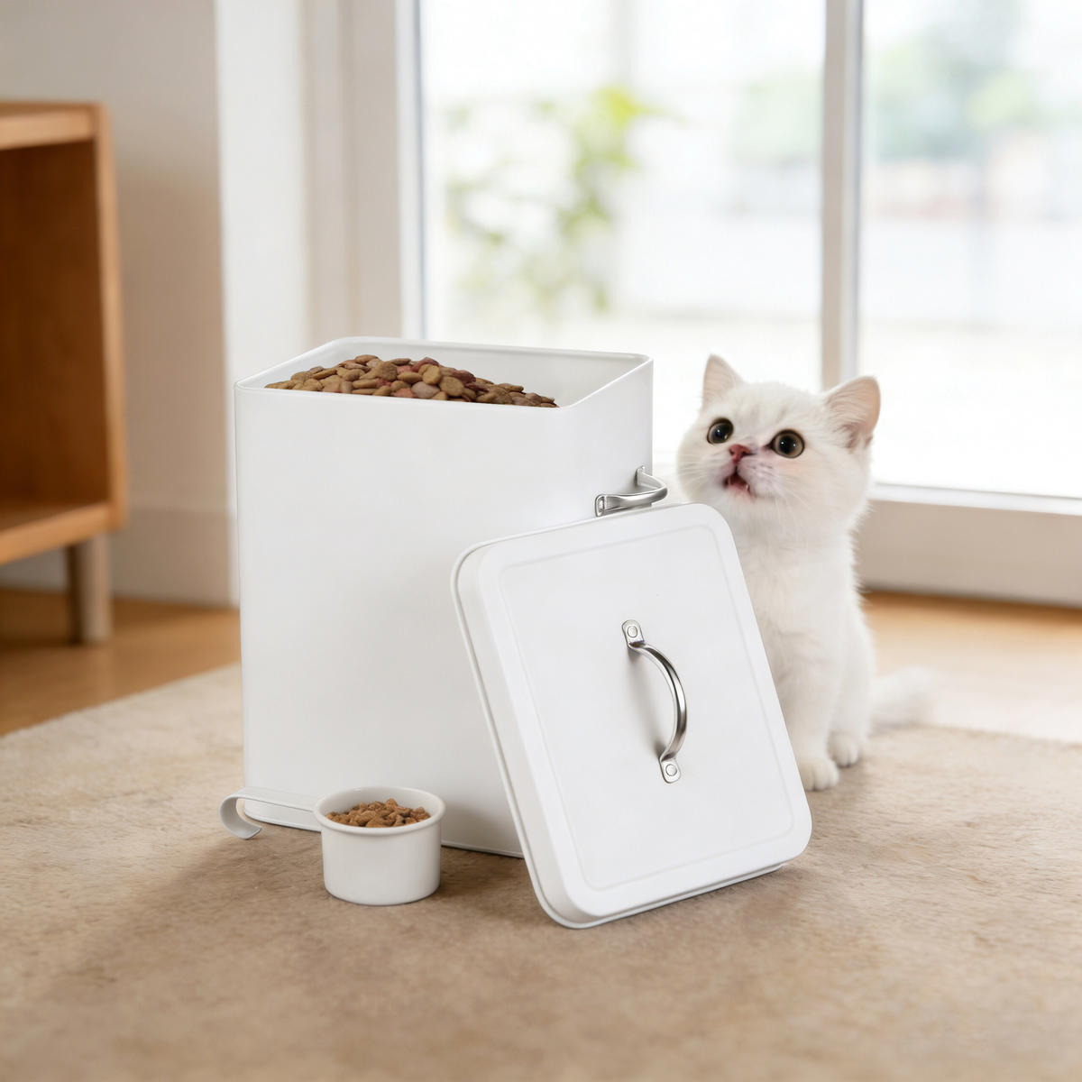 BOX na pranie - biela, kov (18/25.5/15.5cm) - Relaxdays