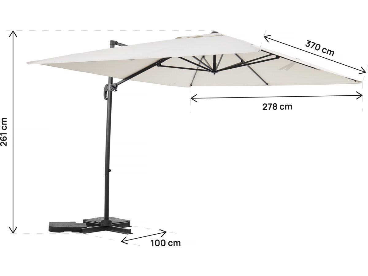 SONNENSCHIRM sky 4 Ekru - Beige, Metall (278/370cm) - Habitat Garten